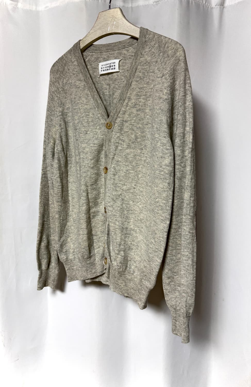 마르지엘라 10Fw 시그니처 레더·울 믹스 가디건  상품이미지1