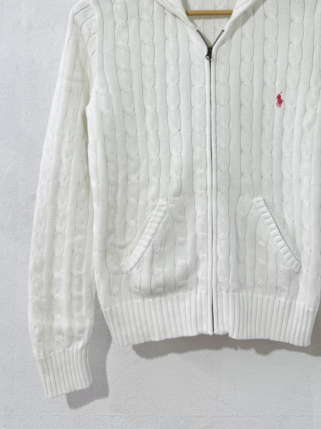 폴로 화이트 후드집업 상품이미지3