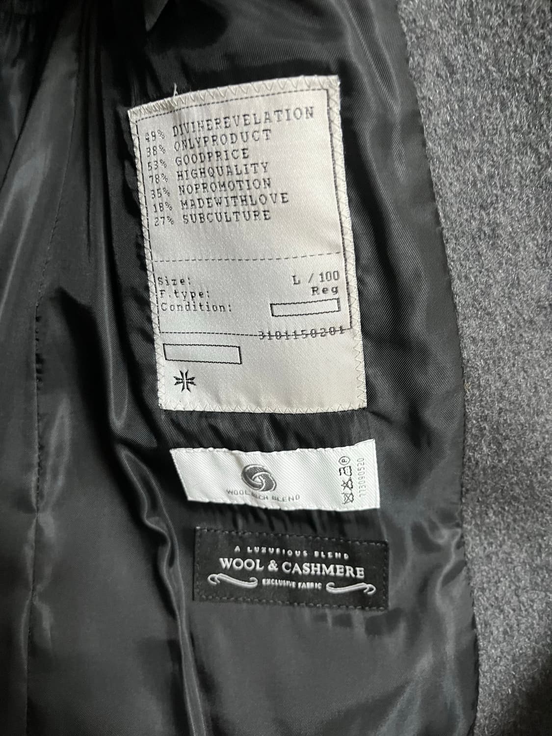 토니웩 캐시미어울 코트 L 상품이미지3