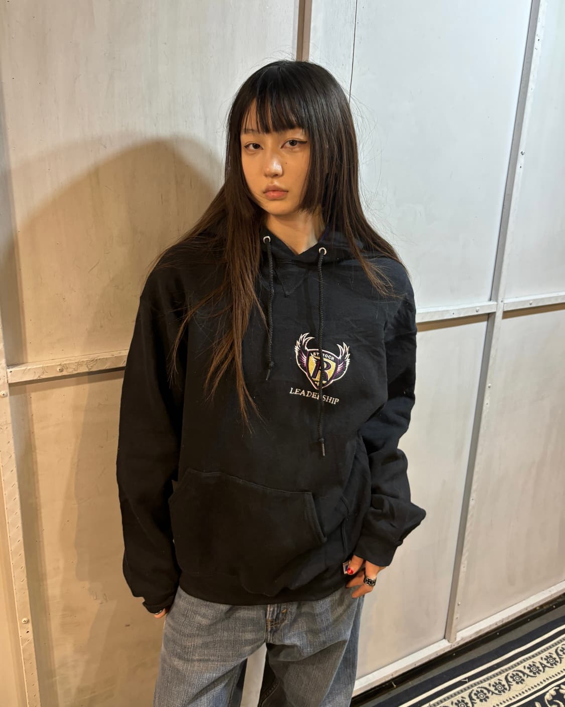 90s RUSSELL y2k grunge purple Hoodie 상품이미지1