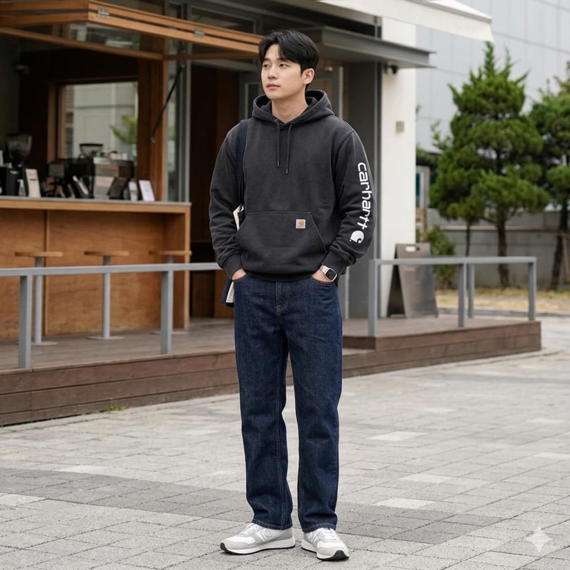 칼하트 K288 슬리브 로고 루즈핏 후드티 상품이미지1