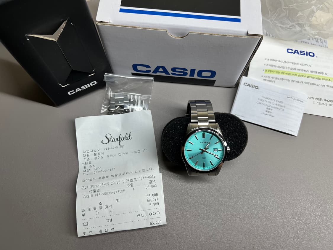 카시오 티파니 민트 MTP-VD03D-2A3UDF 상품이미지1