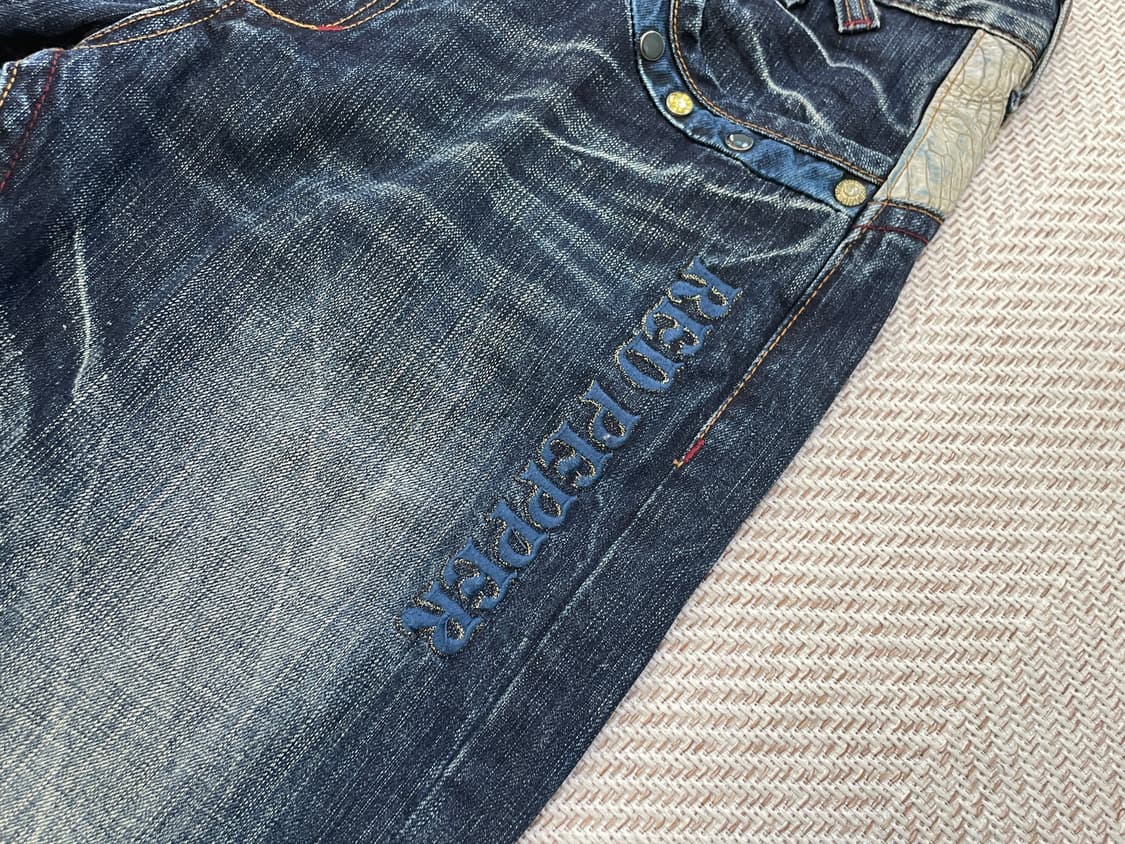 레드페퍼 빈티지 워싱 크로커다일 큐빅 데님팬츠 J04033 상품이미지9