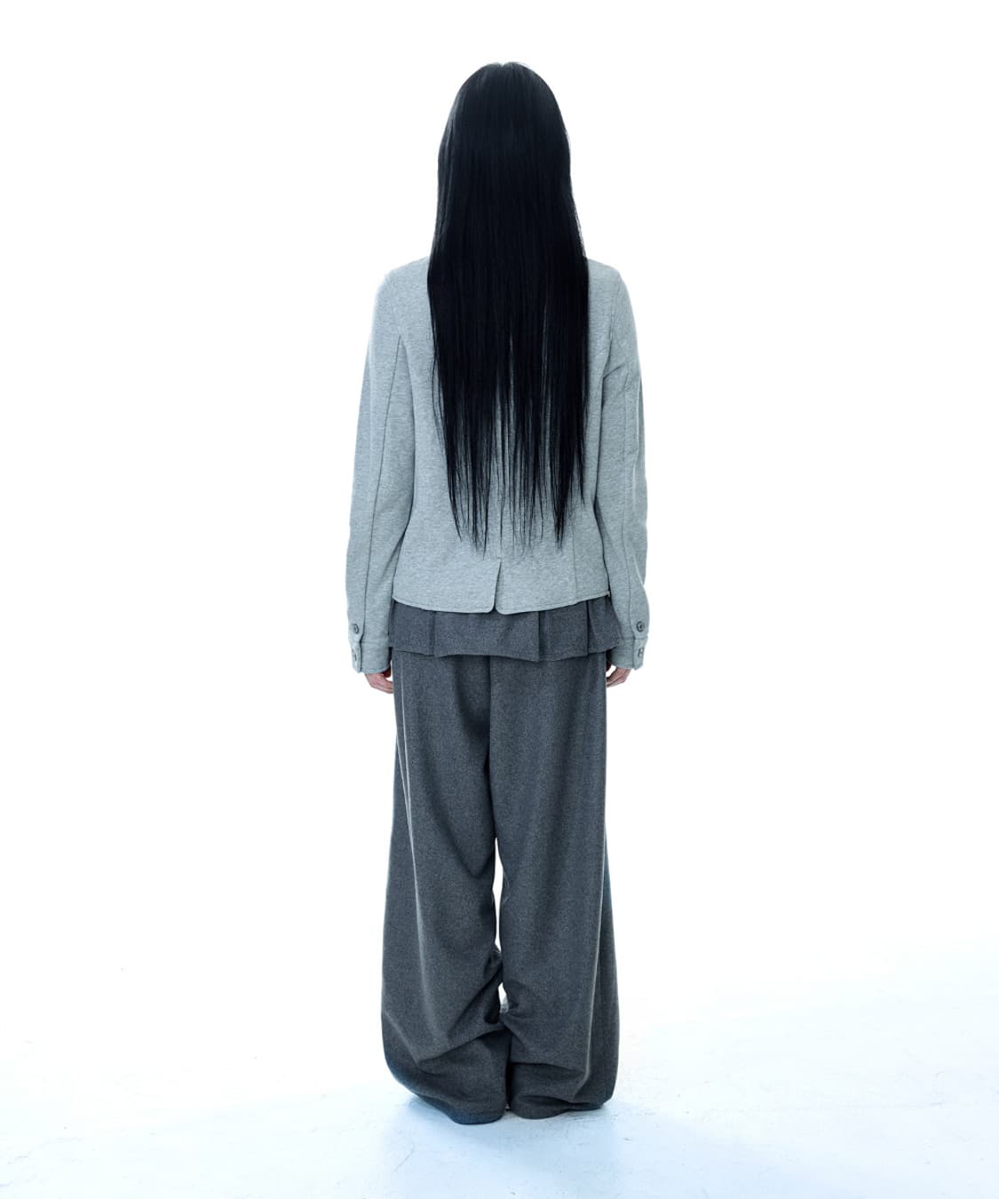 코이세이오 플리츠 오버 울 팬츠 그레이 상품이미지3