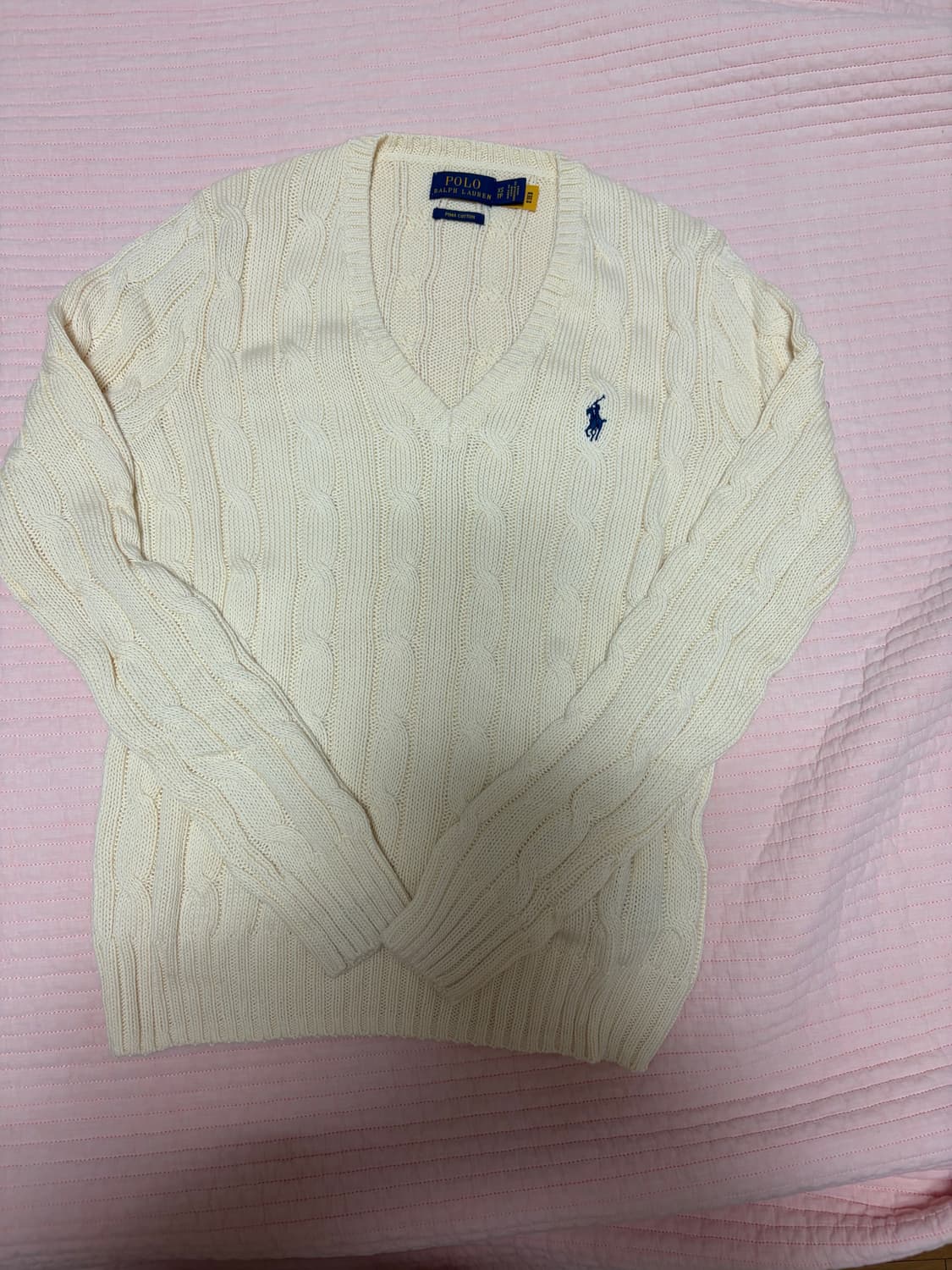 여성 폴로랄프로렌 케이블코튼 브이넥니트 상품이미지4