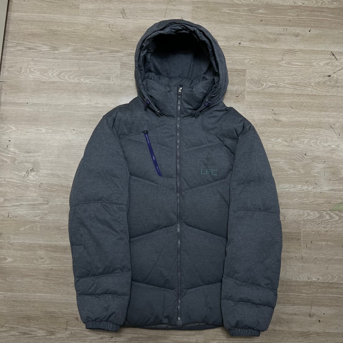르꼬끄 여성 덕다운 LFC 로고 후드 패딩 점퍼 [멜란지그레이] M/95 상품이미지1