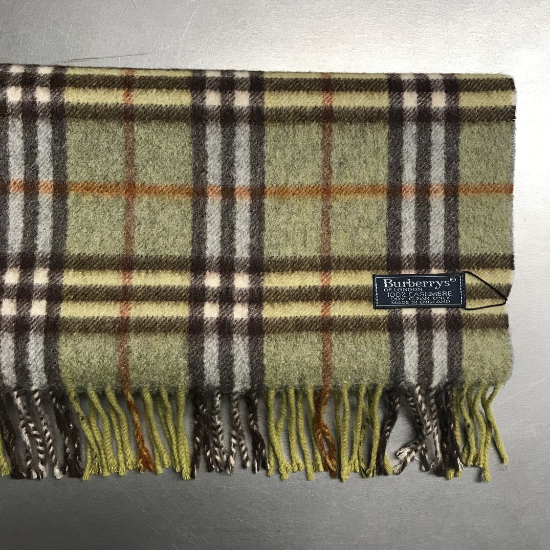 버버리 정품 캐시미어 머플러 그린 상품이미지3