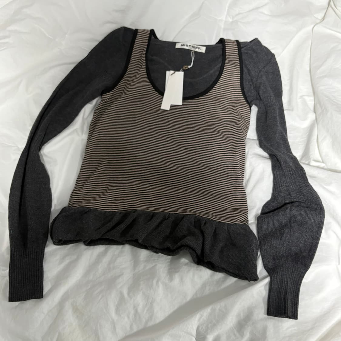 미스치프 레이어드 니트 탑 RIPPLE LAYERED KNIT TOP 상품이미지4