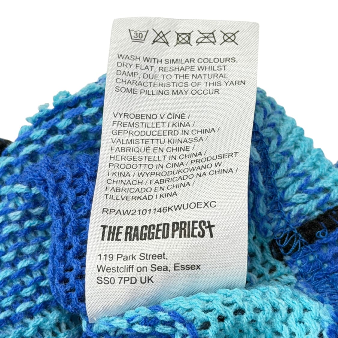 더 래그드 프리스트 크롭 니트 블루 XS 상품이미지6