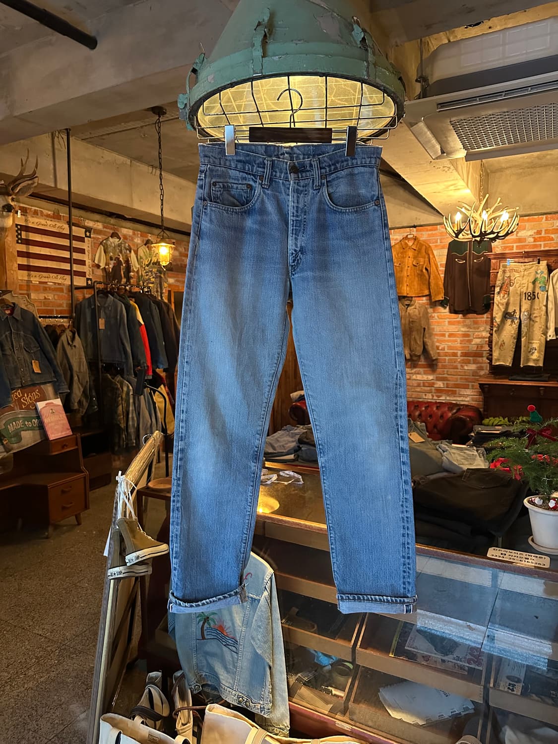 70s USA 빈티지 리바이스 505 66전기 셀비지 데님 팬츠 상품이미지1