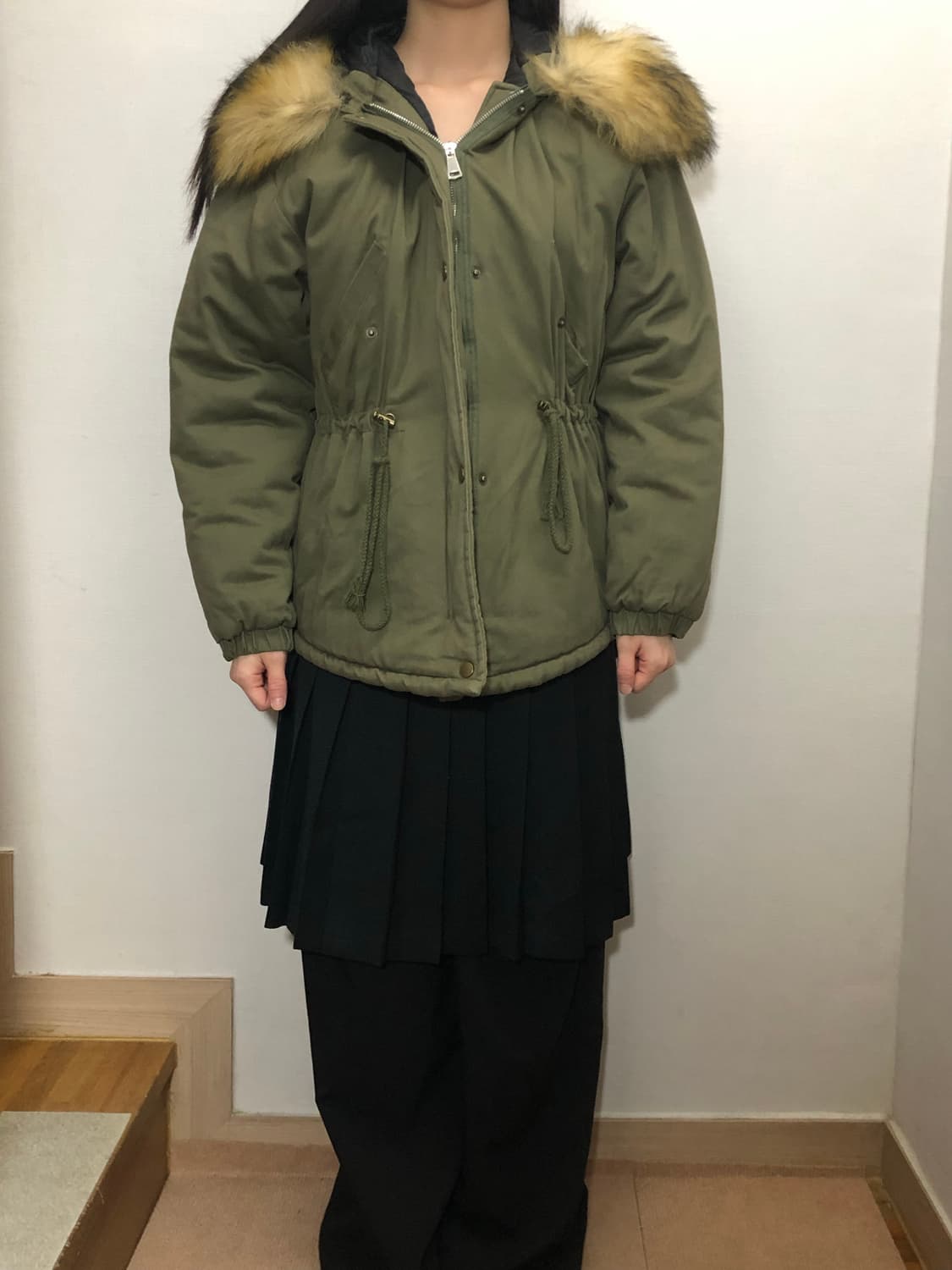 빈티지 카키 코튼 퍼 자켓 상품이미지1