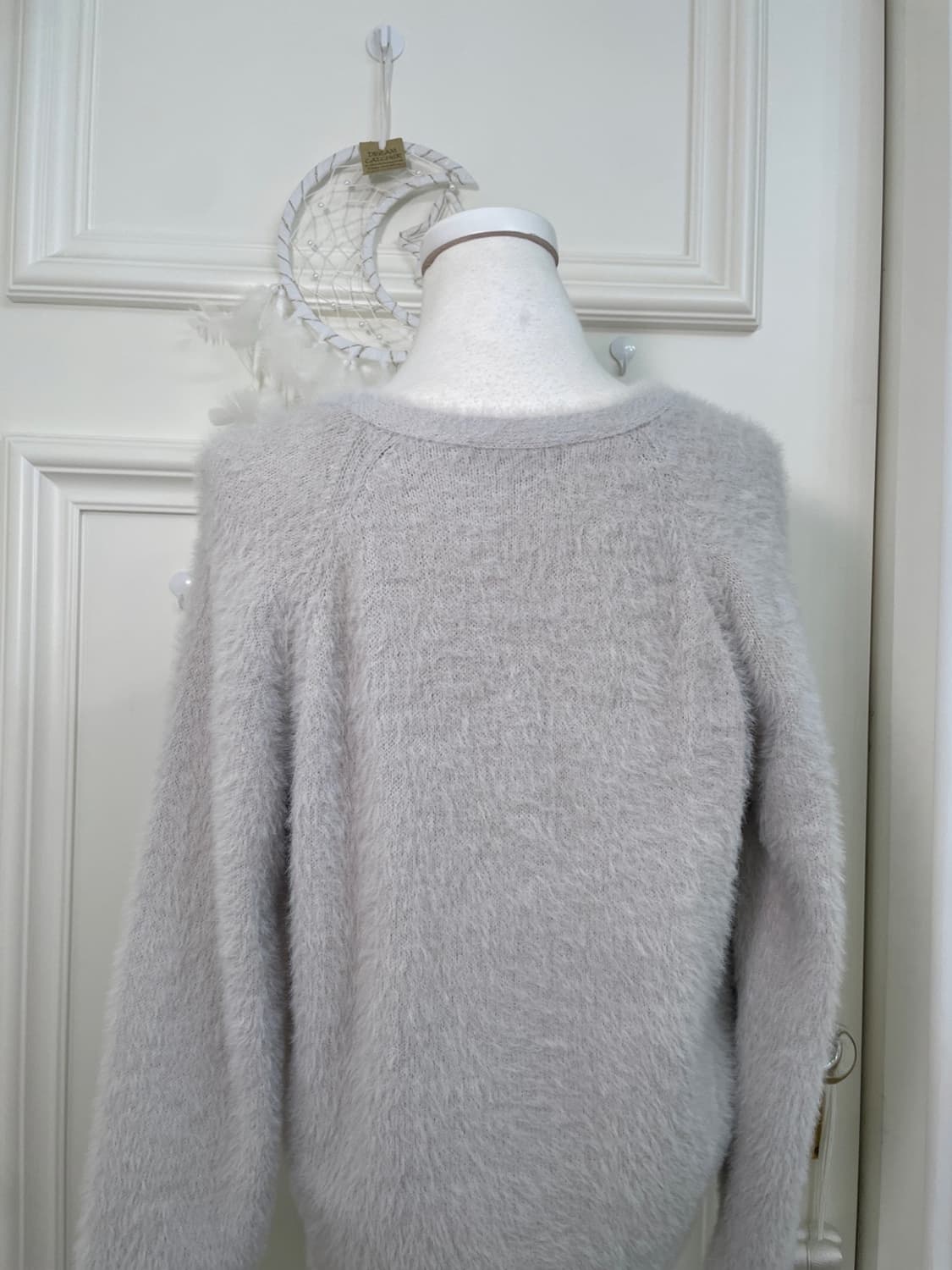 sheer gray shaggy pearl button cardigan 상품이미지4