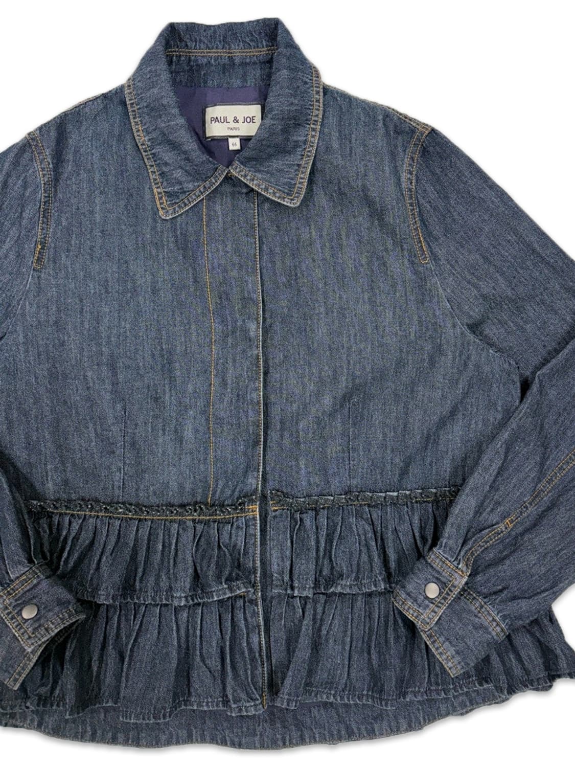 빈티지 PAUL&JOE 네이비 데님 프릴 자켓 상품이미지2