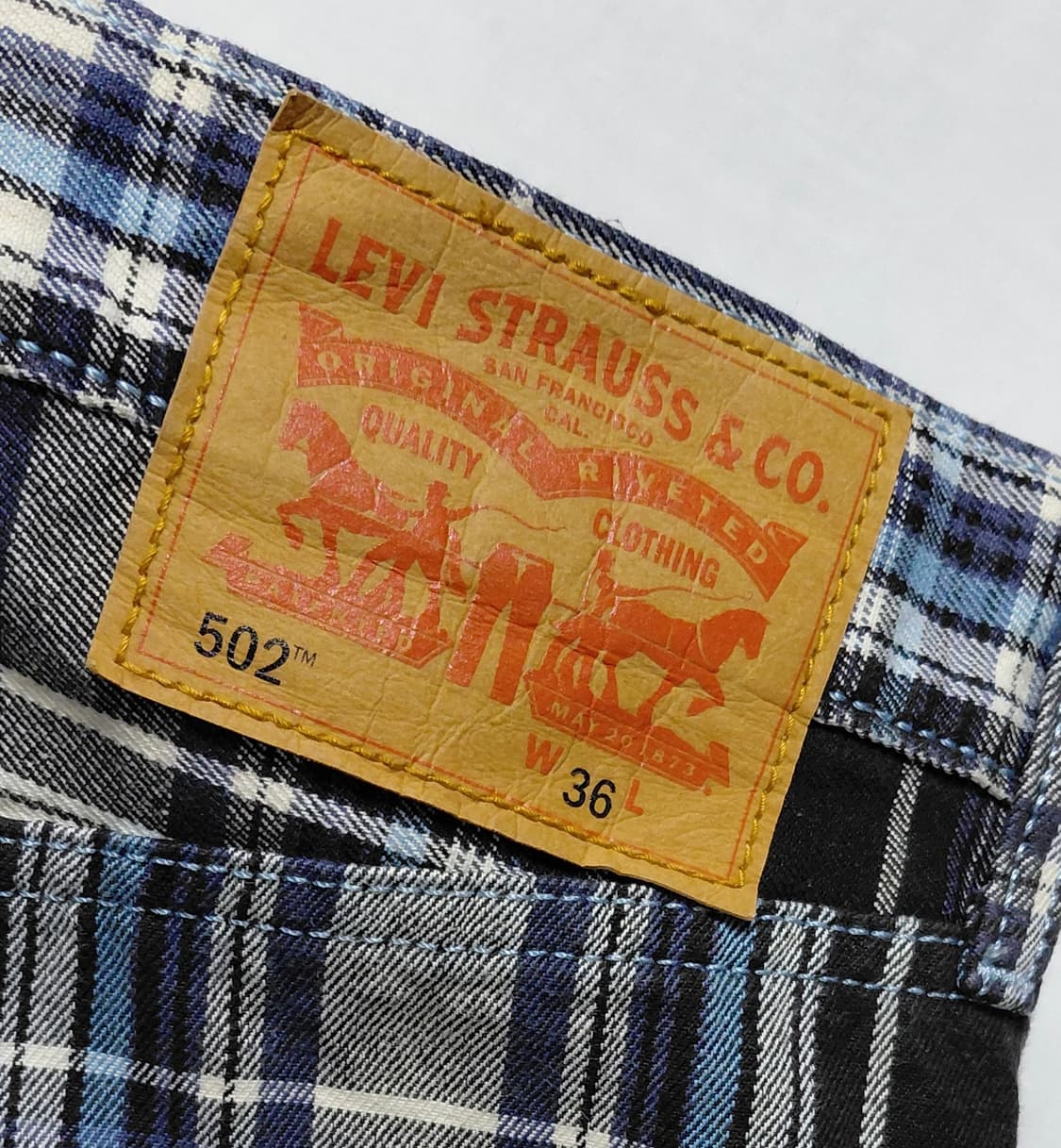 [W36] 리바이스 502 테이퍼드 체크 쇼츠 정품 상품이미지10