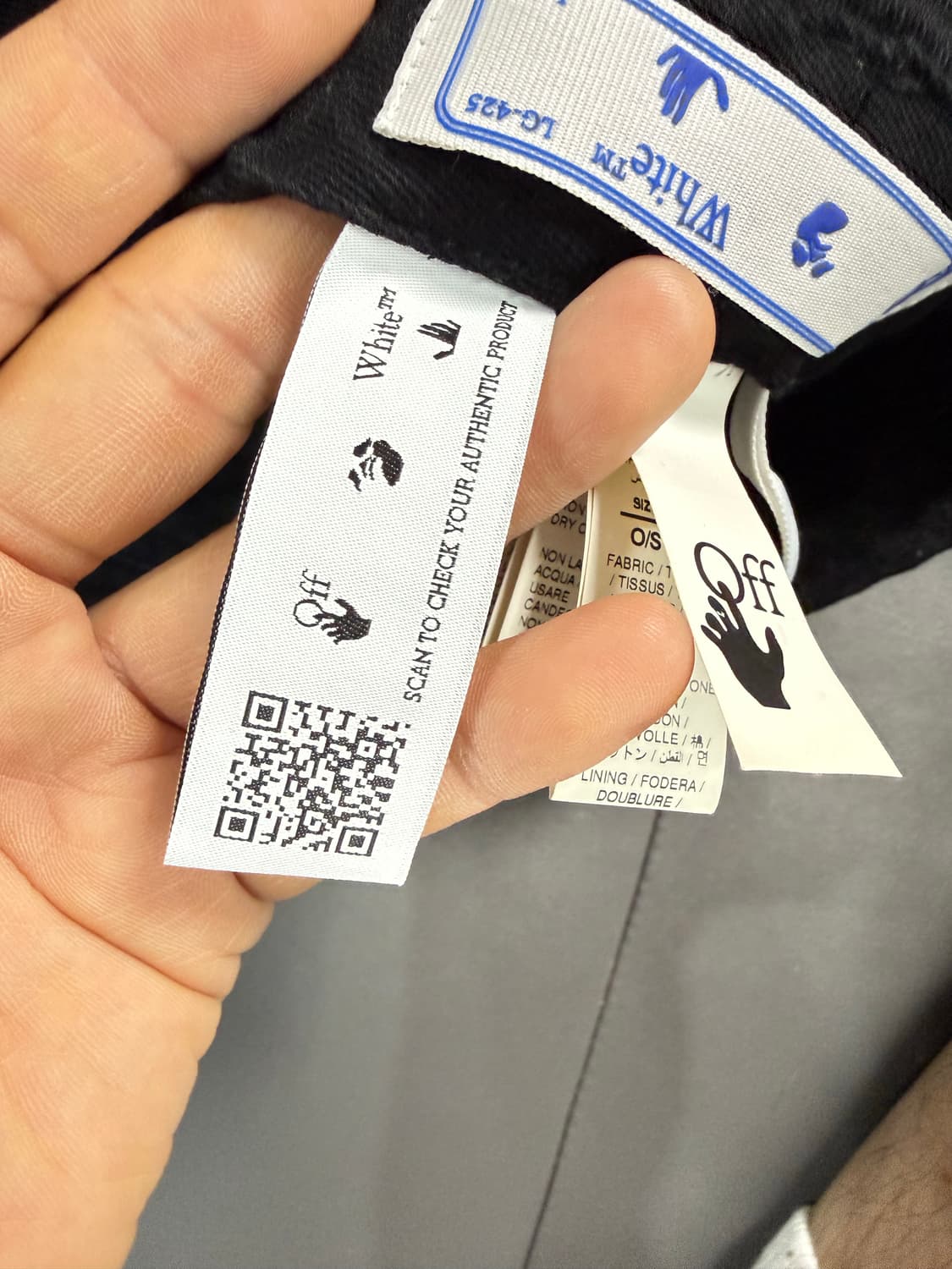 오프화이트 블랙 벙거지 모자 O/S 상품이미지4