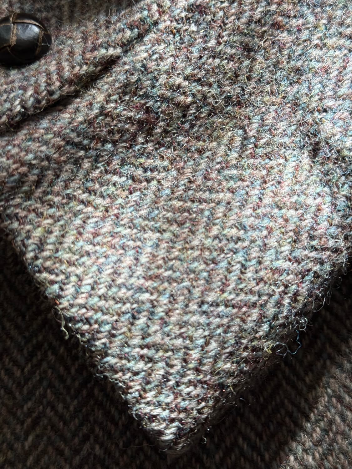 90s 헤리스트위드 그린우즈 헤링본 울 블레이저 상품이미지8