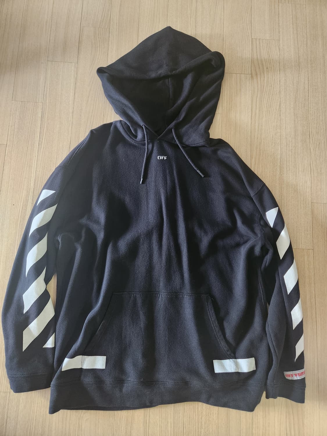 [OFF-WHITE] 오프화이트 디아고날 스트라이프 후드티 - M 상품이미지1