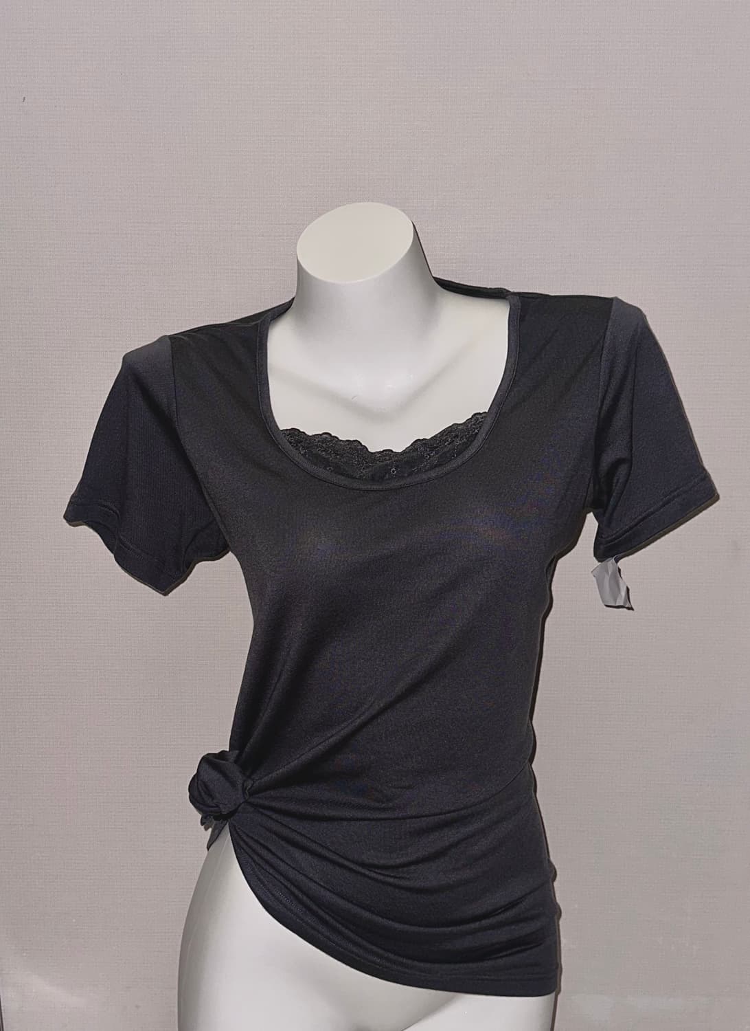 차콜 레이어드 반소매 티 상품이미지1