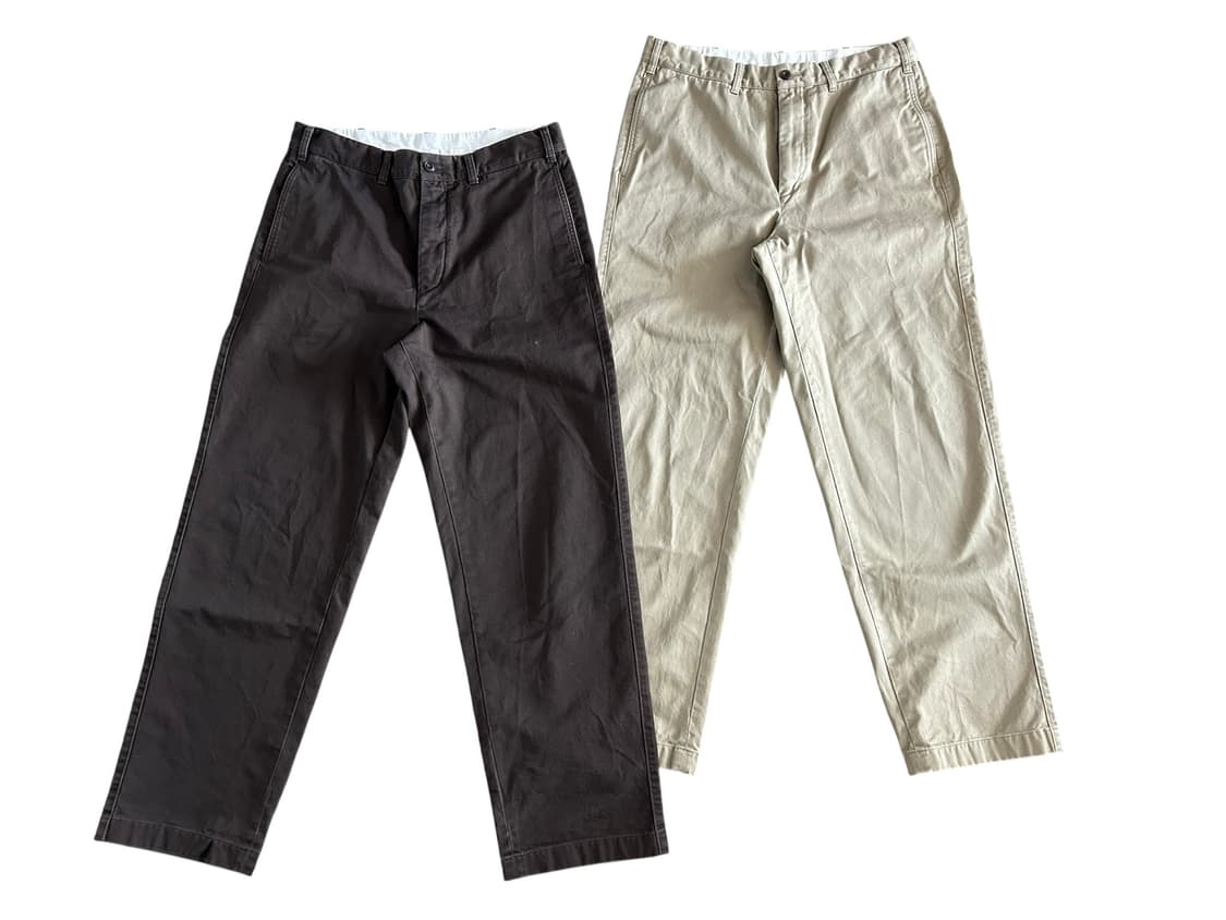 [34] 유니클로 스트레이트 치노팬츠 다크브라운/베이지 세트 상품이미지1