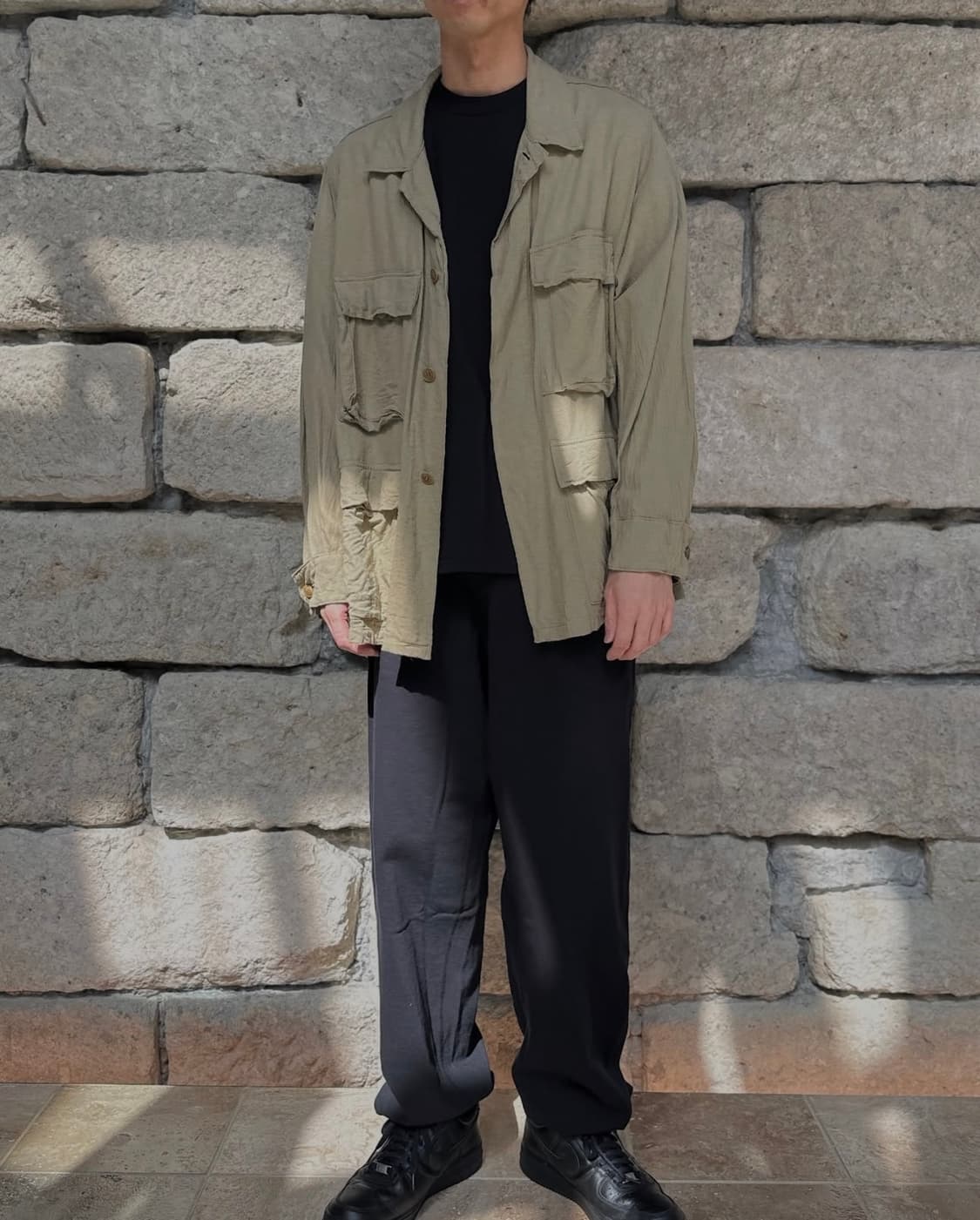 [3] 코모리(comoli) 25ss 로우 실크 BDU 자켓 카키 상품이미지1