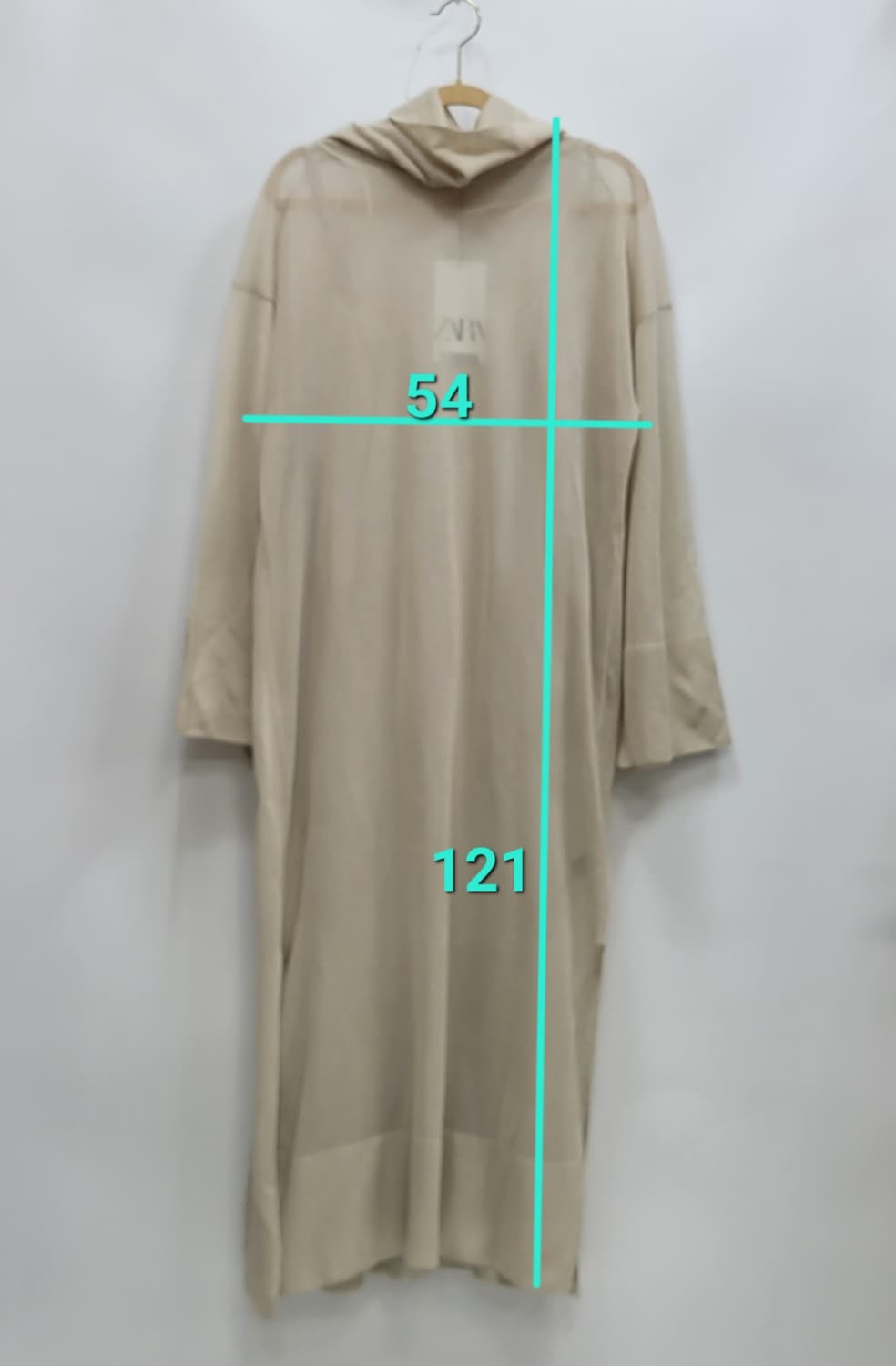 새상품) ZARA 자라 메쉬 롱 원피스 /  여 S 베이지 상품이미지10