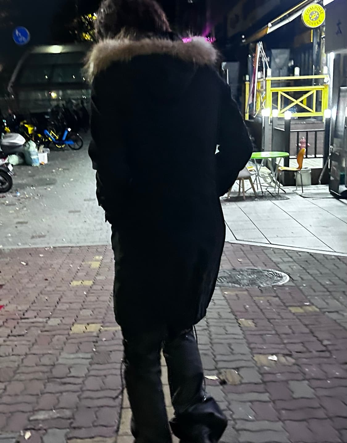 Vkei style fur long coat black 상품이미지2