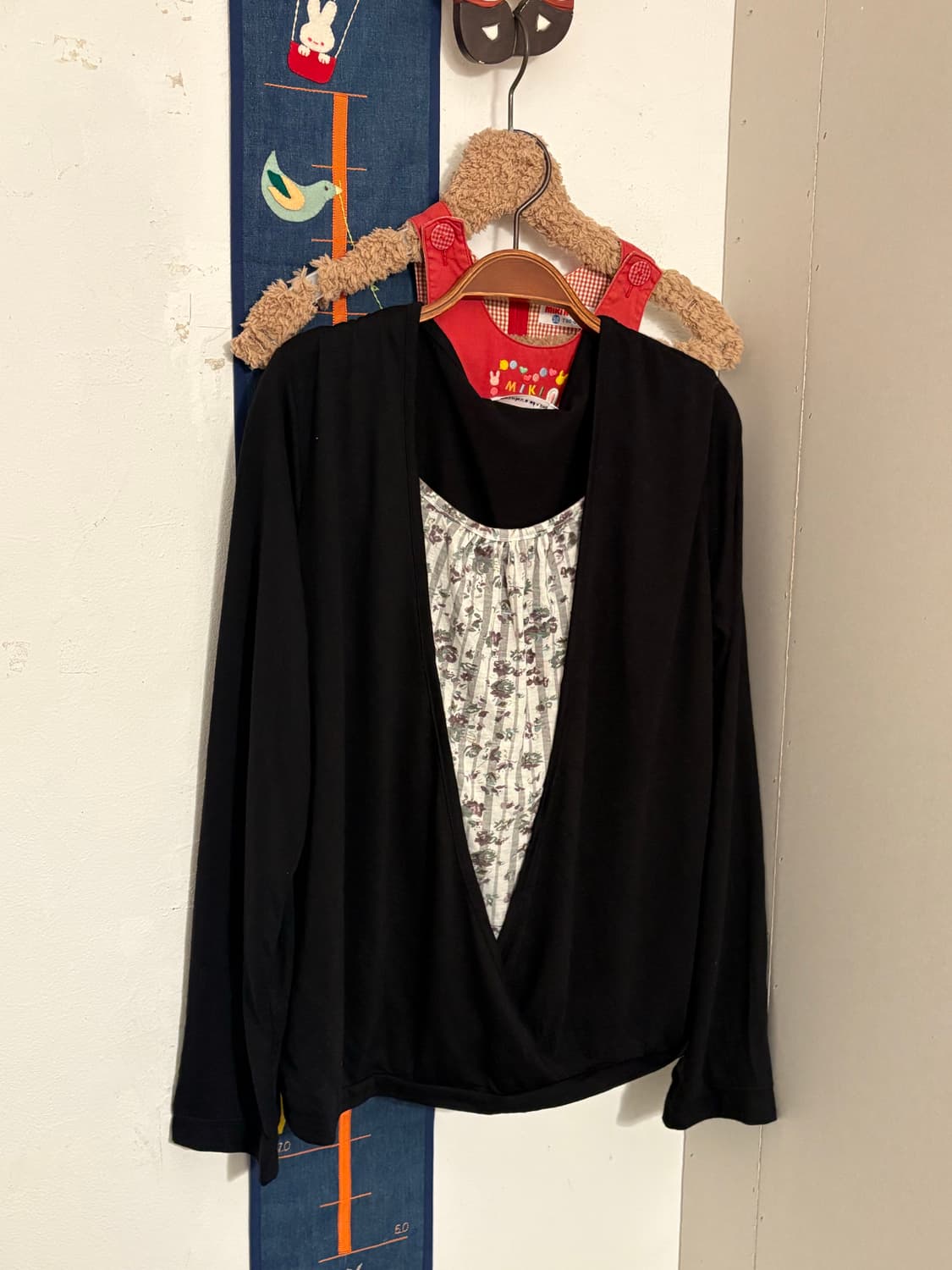 플라워 레이어드 랩 티셔츠 상품이미지1