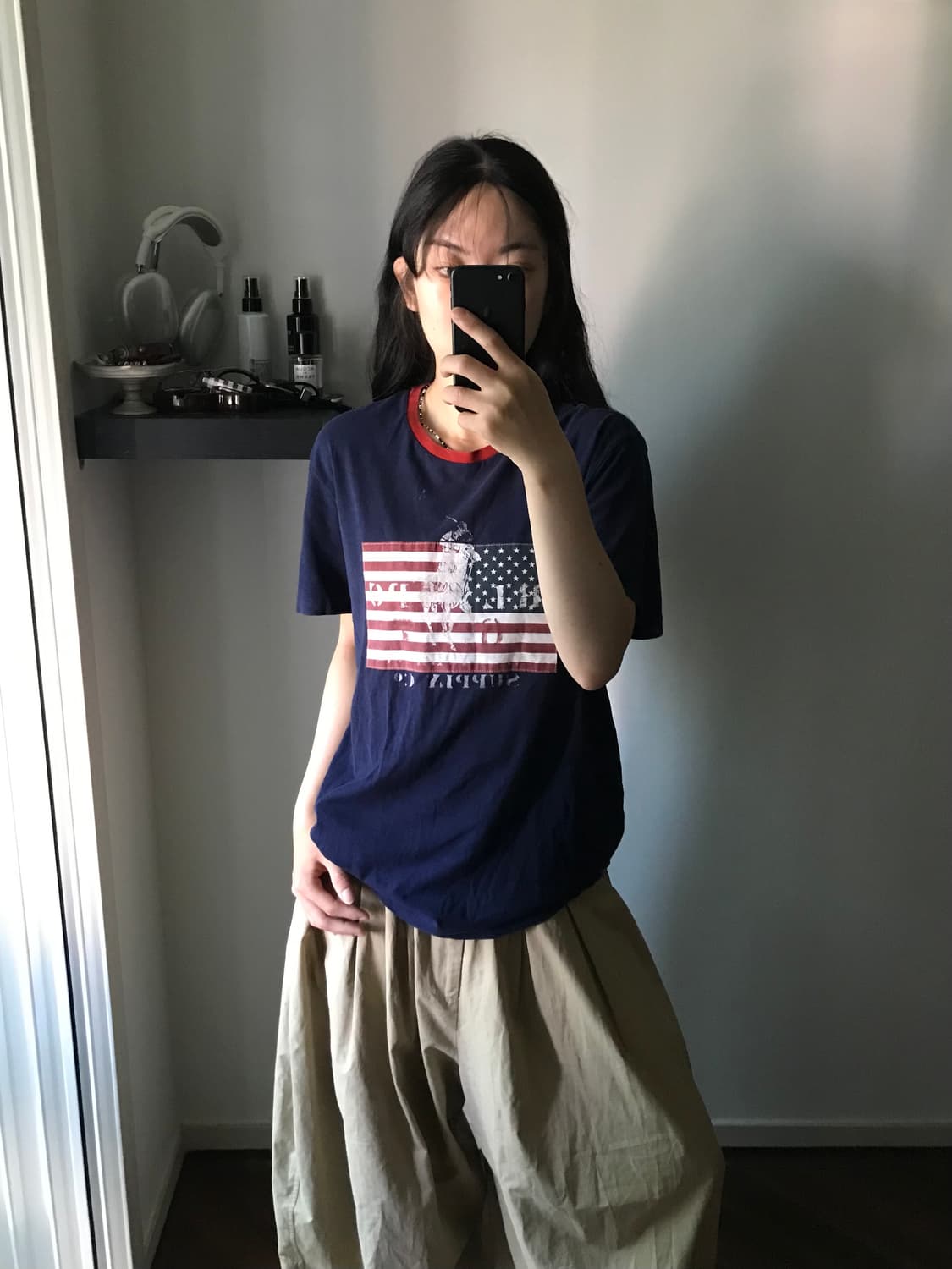 폴로 랄프로렌 성조기 네이비 반팔티 상품이미지1