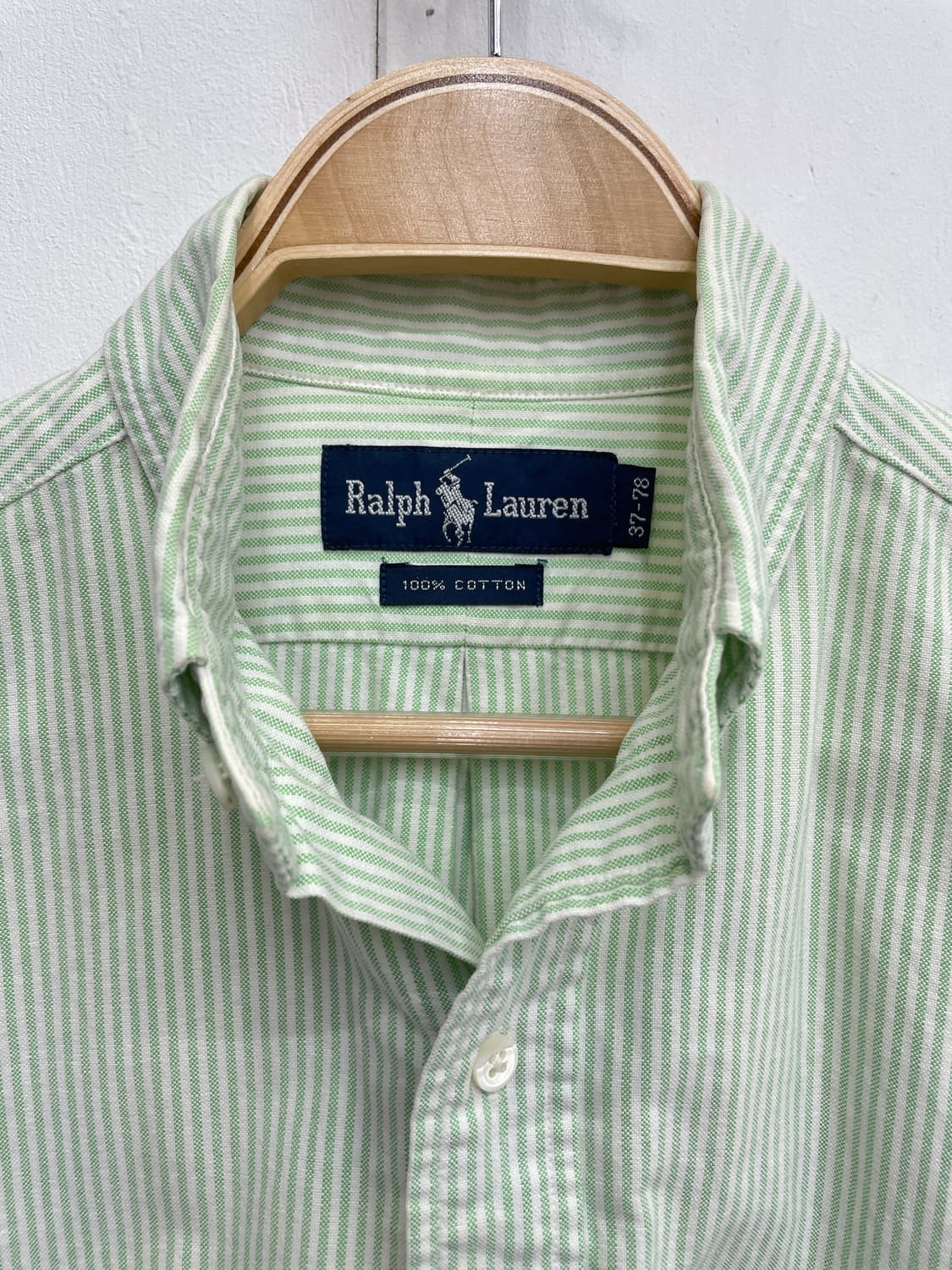 랄프로렌 포니 자수 스트라이프 버튼다운 셔츠 그린 상품이미지5