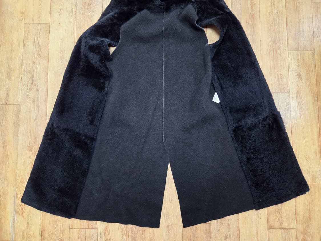 쏘울(SO.WOOL) 터키 무스탕 리버시블 후드 롱베스트 55-66  상품이미지8