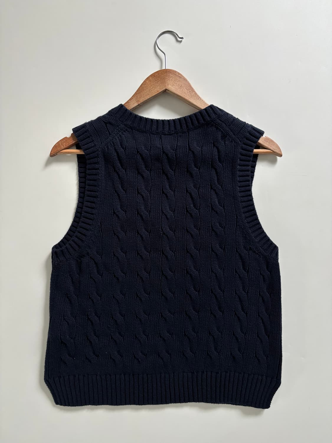 Polo 폴로 랄프로렌 QR신형 우먼라인 네이비 케이블 니트 베스트 상품이미지7
