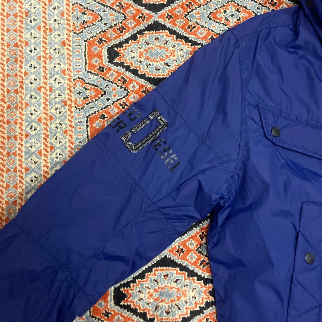 택있는 새상품/ 디젤 블루 폴리 나일론 포켓 점퍼 남성M 상품이미지2