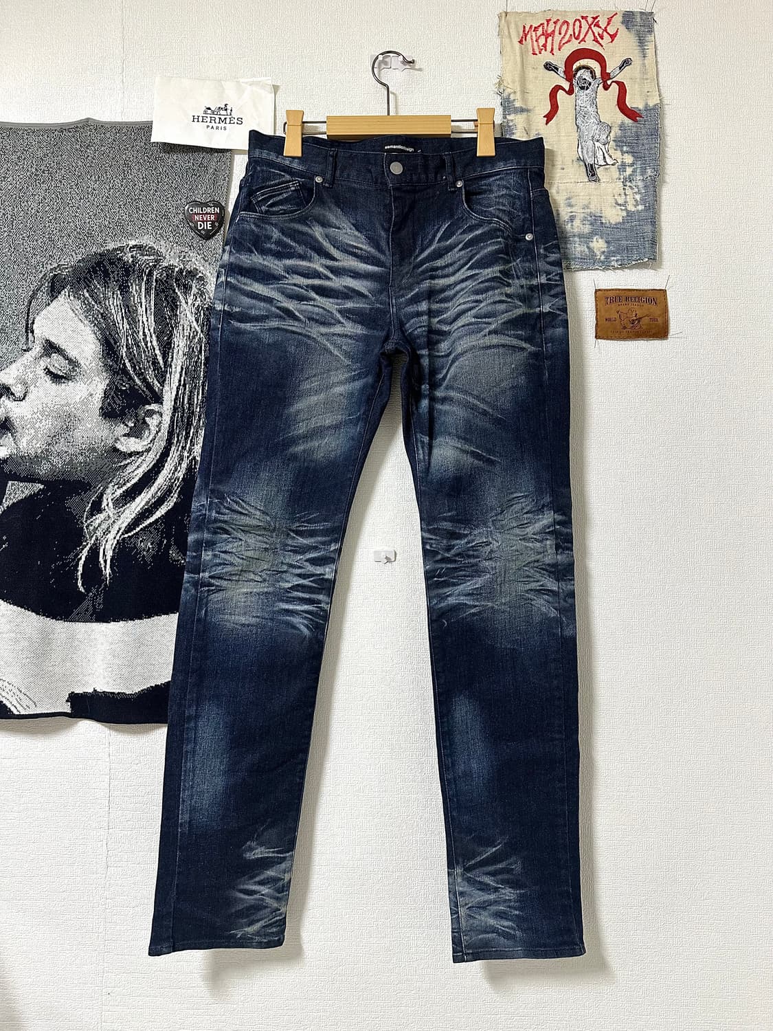 세맨틱디자인 하드크링클워시드 데님팬츠 상품이미지1