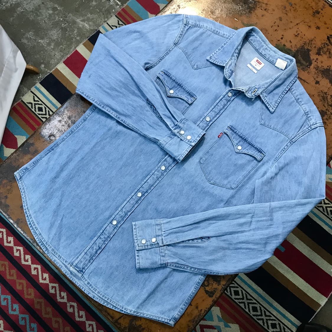 리바이스 투포켓 연중청 데님 웨스턴 셔츠 남성 102 여성 루즈핏 상품이미지2