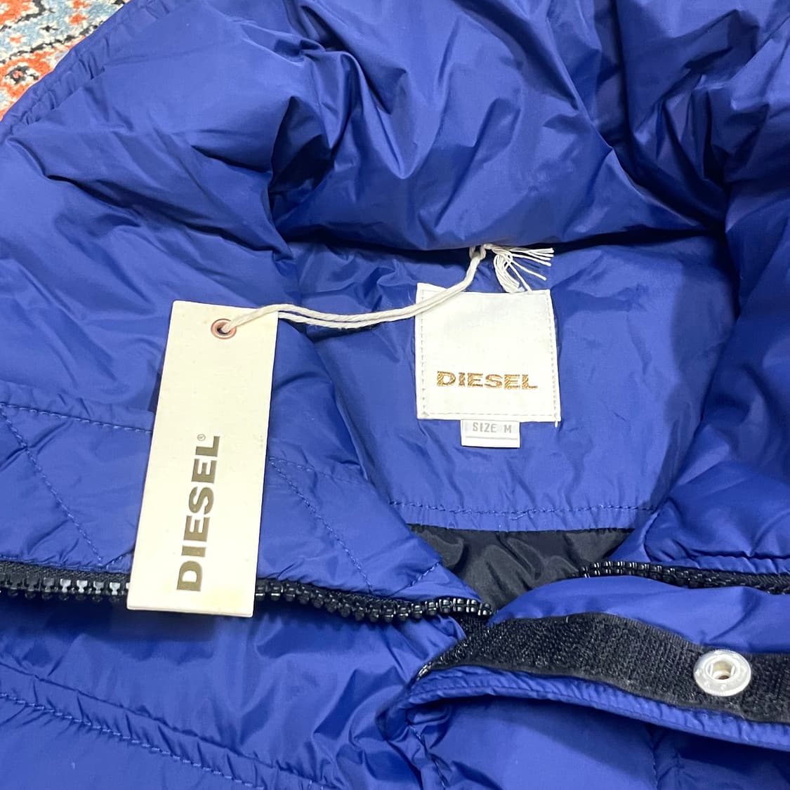 택있는 새상품/ 디젤 블루 폴리 나일론 포켓 점퍼 남성M 상품이미지3