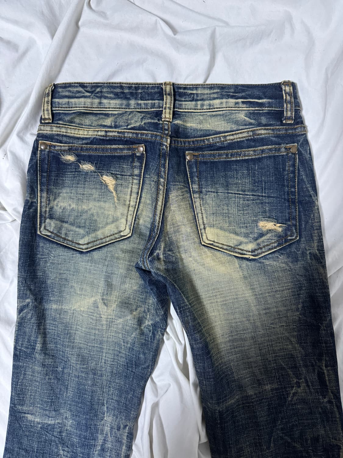 Cook jeans 워싱 플레어 데님팬츠 y2k vkei 토네이도마트 상품이미지4