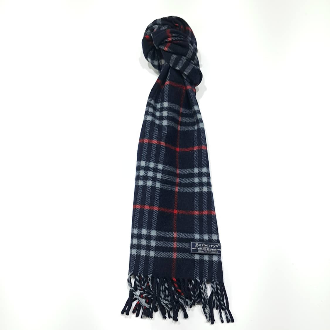 MX460 버버리 영국판 캐시미어 빈티지 네이비 머플러 목도리 상품이미지7