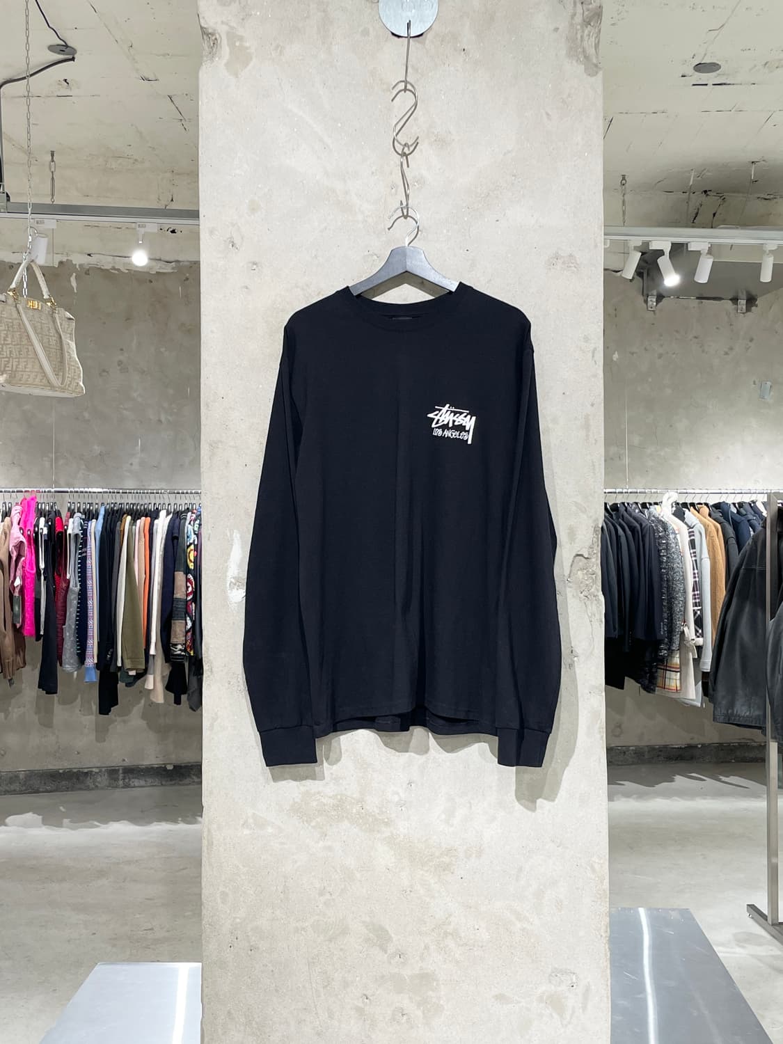 스투시 블랙 로스앤젤레스 코튼 롱 슬리브 상품이미지1