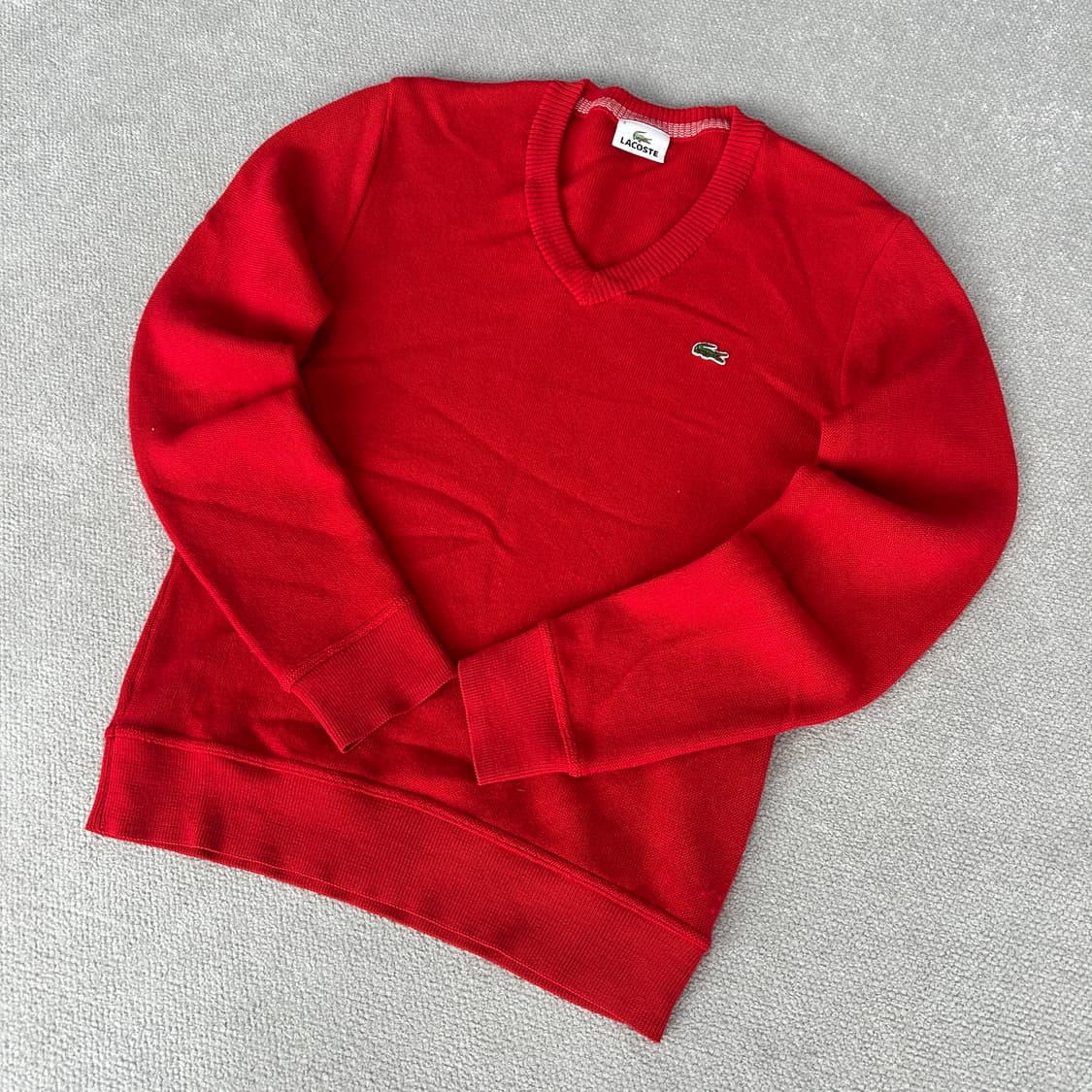 라코스테 브이넥 니트 레드  상품이미지1