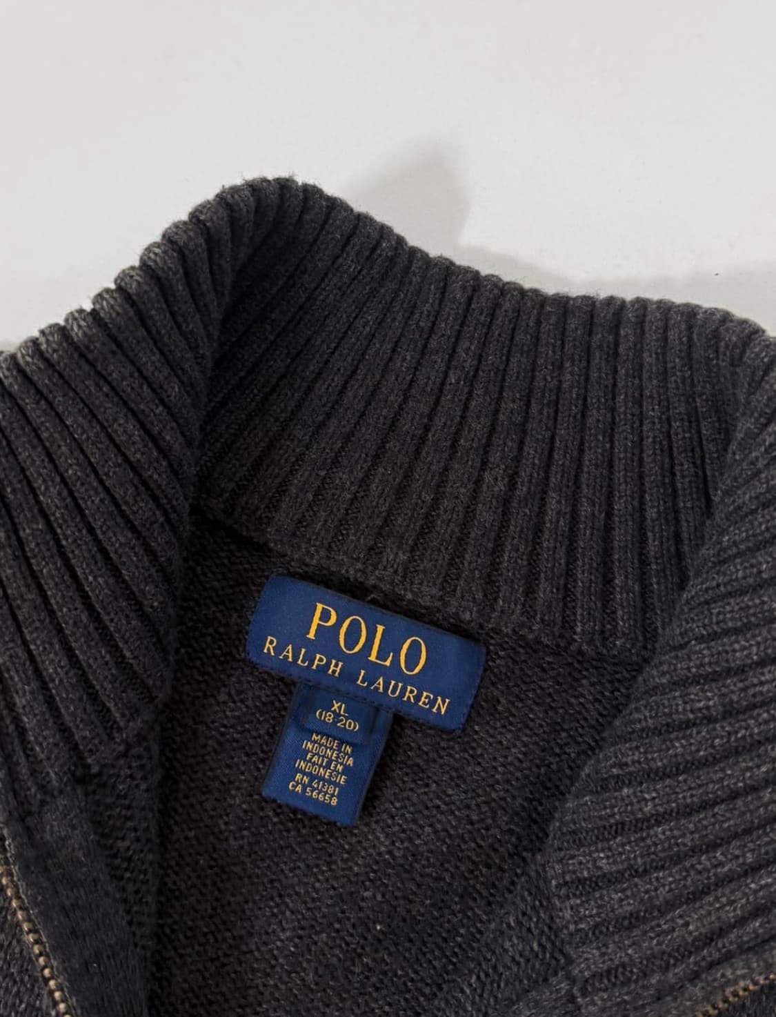 폴로 랄프로렌 신형 루즈핏 딥그레이 니트 집업 상품이미지6