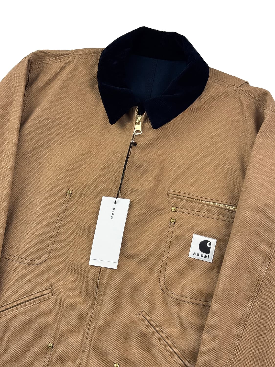 사카이 x 칼하트 WIP 리버시블 덕 자켓 베이지 네이비 상품이미지5