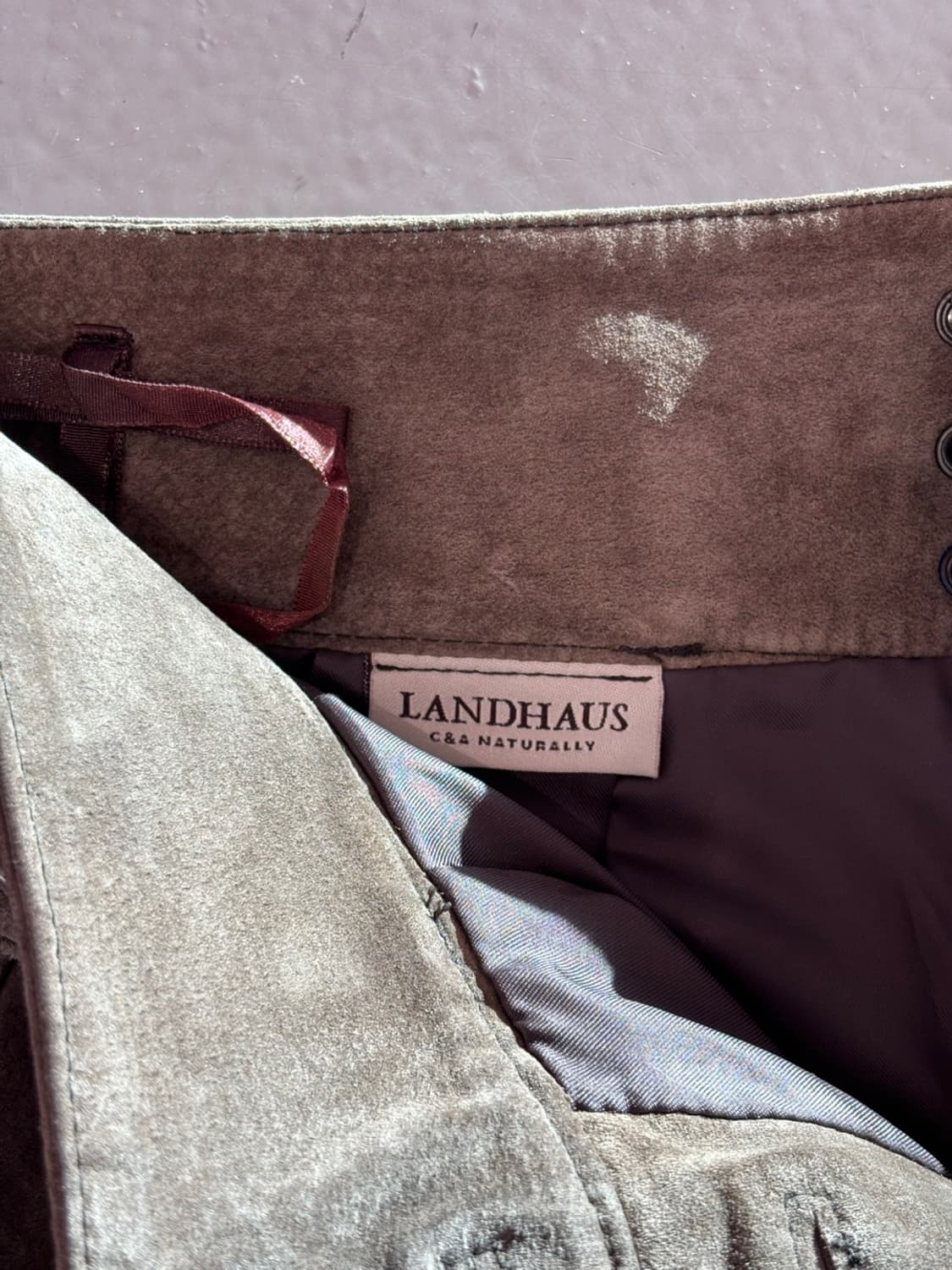 Vintage Landhaus Suede Leather Pants 상품이미지6