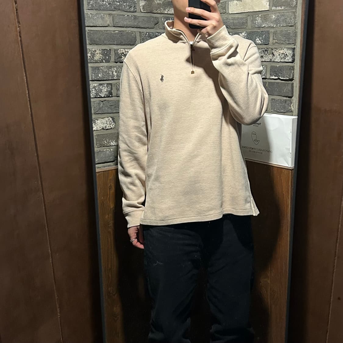 XL) 폴로 랄프로렌 반집업 풀오버 코튼 니트 아이보리 베이지 상품이미지8