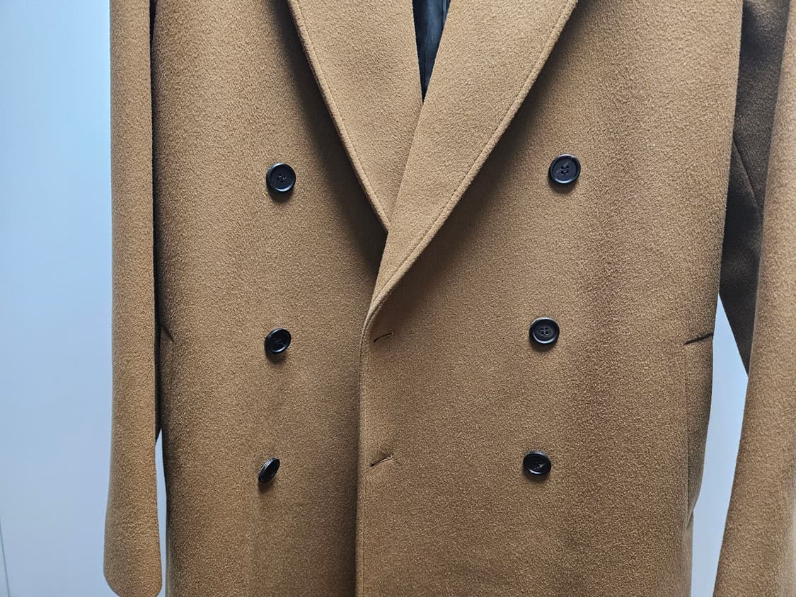 쿠어 MTR 오버핏 더블 롱 코트 탠브라운 M 사이즈 상품이미지3