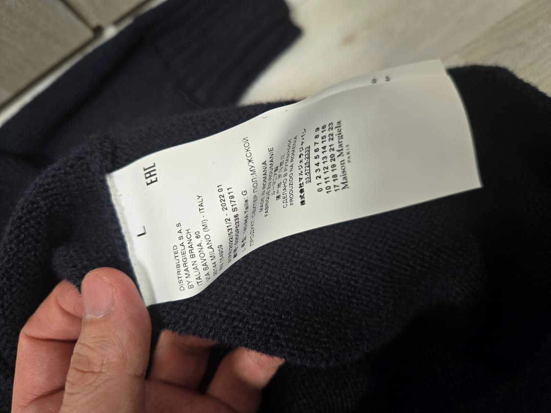 메종 마르지엘라 4 스티치 니트 네이비 상품이미지5