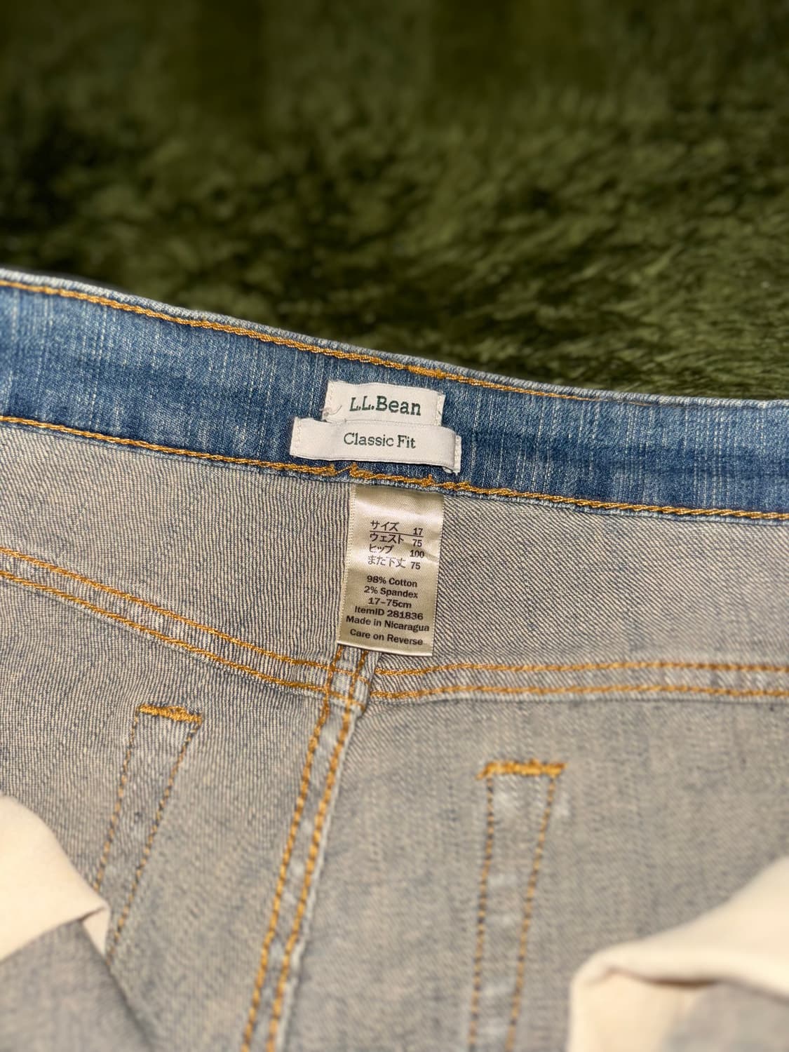 L.L.Bean 엘엘빈 재팬 클래식 핏 빈티지 워싱 데님 팬츠 인디고 상품이미지4