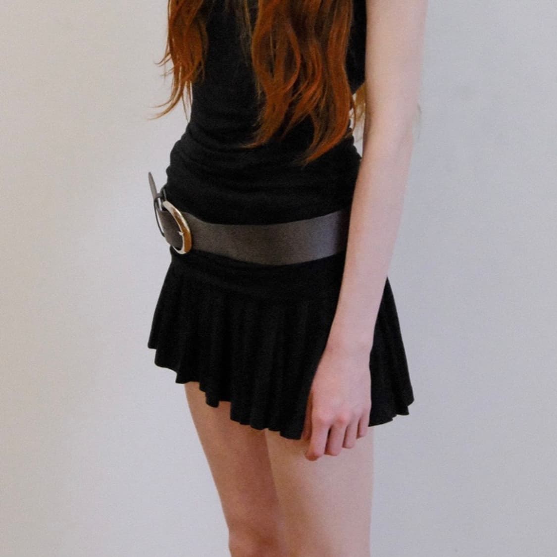 Pleated bendable mini skirt 상품이미지1