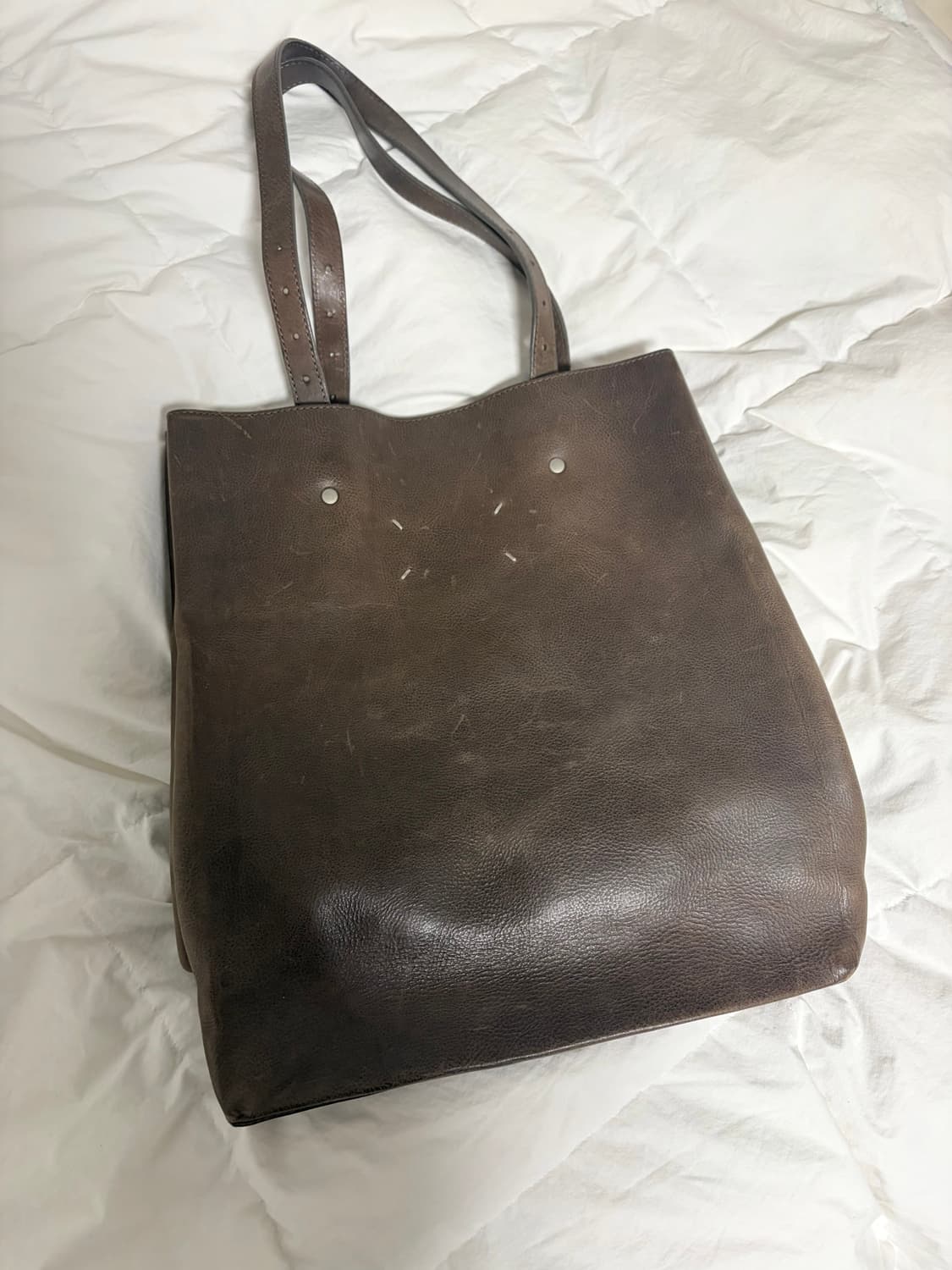 14AW마틴 마르지엘라 브라운 레더 토트백 상품이미지1