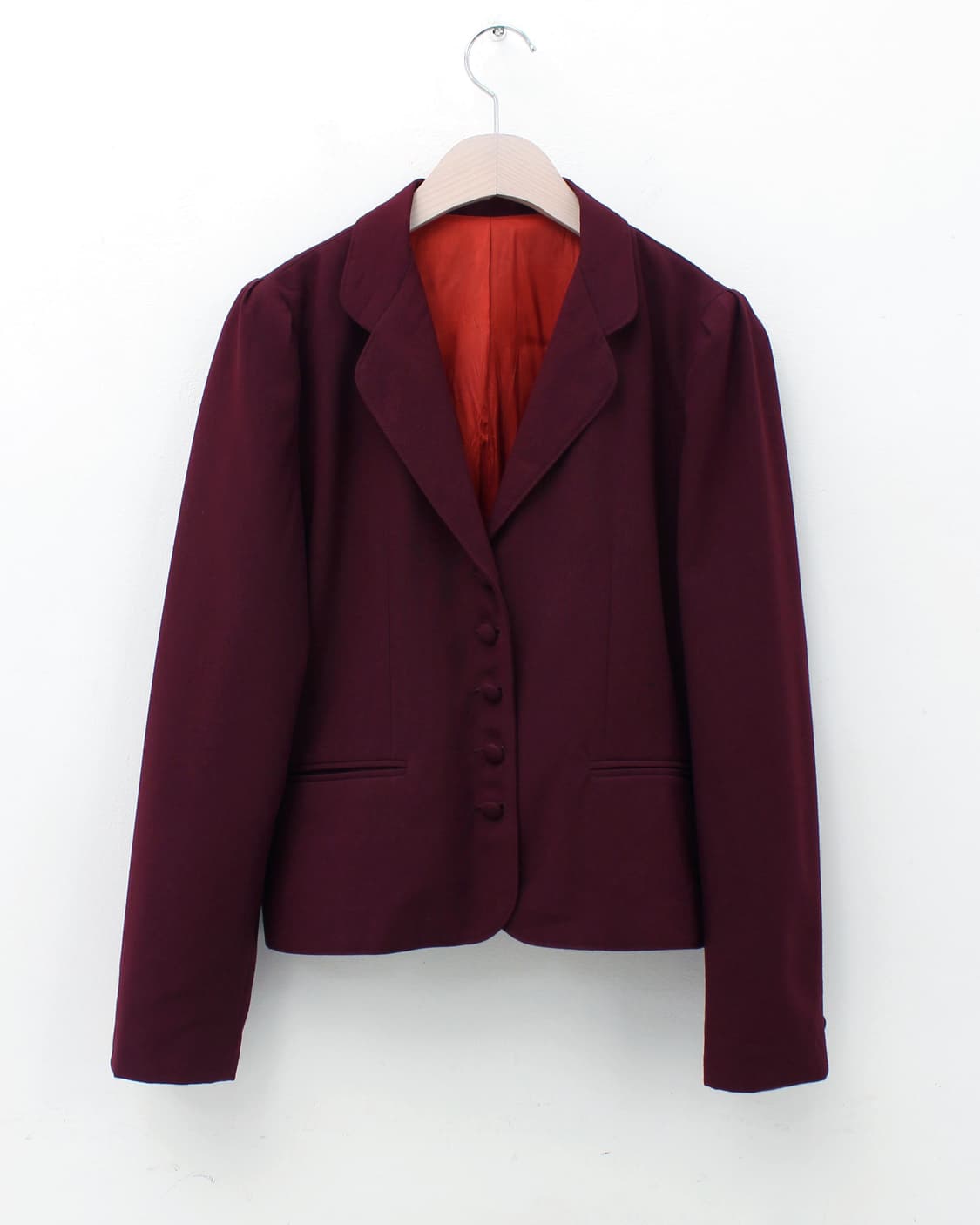 유럽 빈티지 버건디 크롭 자켓 상품이미지1