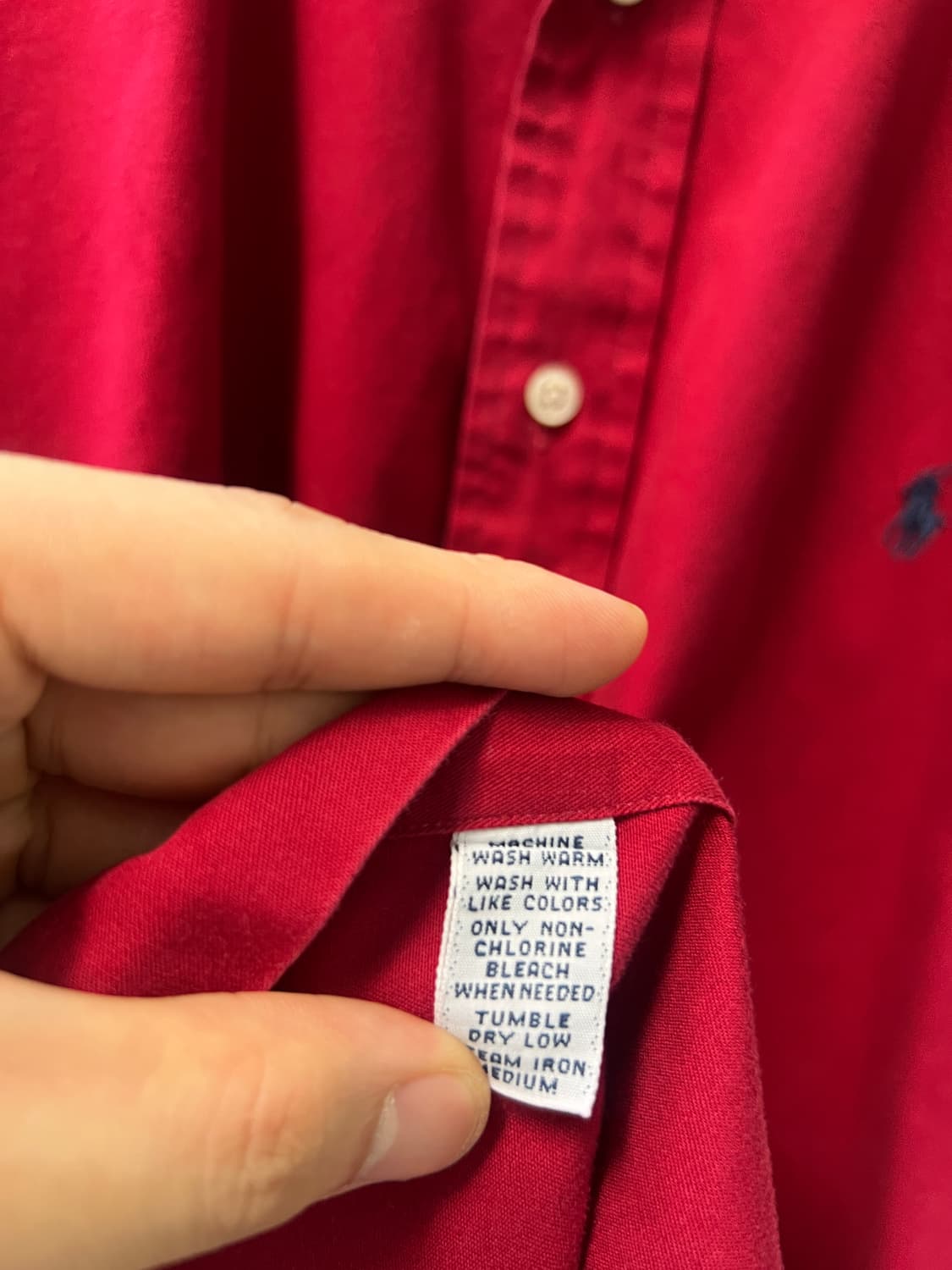 [2XL]폴로 랄프로렌 BLAKE 레드 코튼 셔츠 상품이미지4